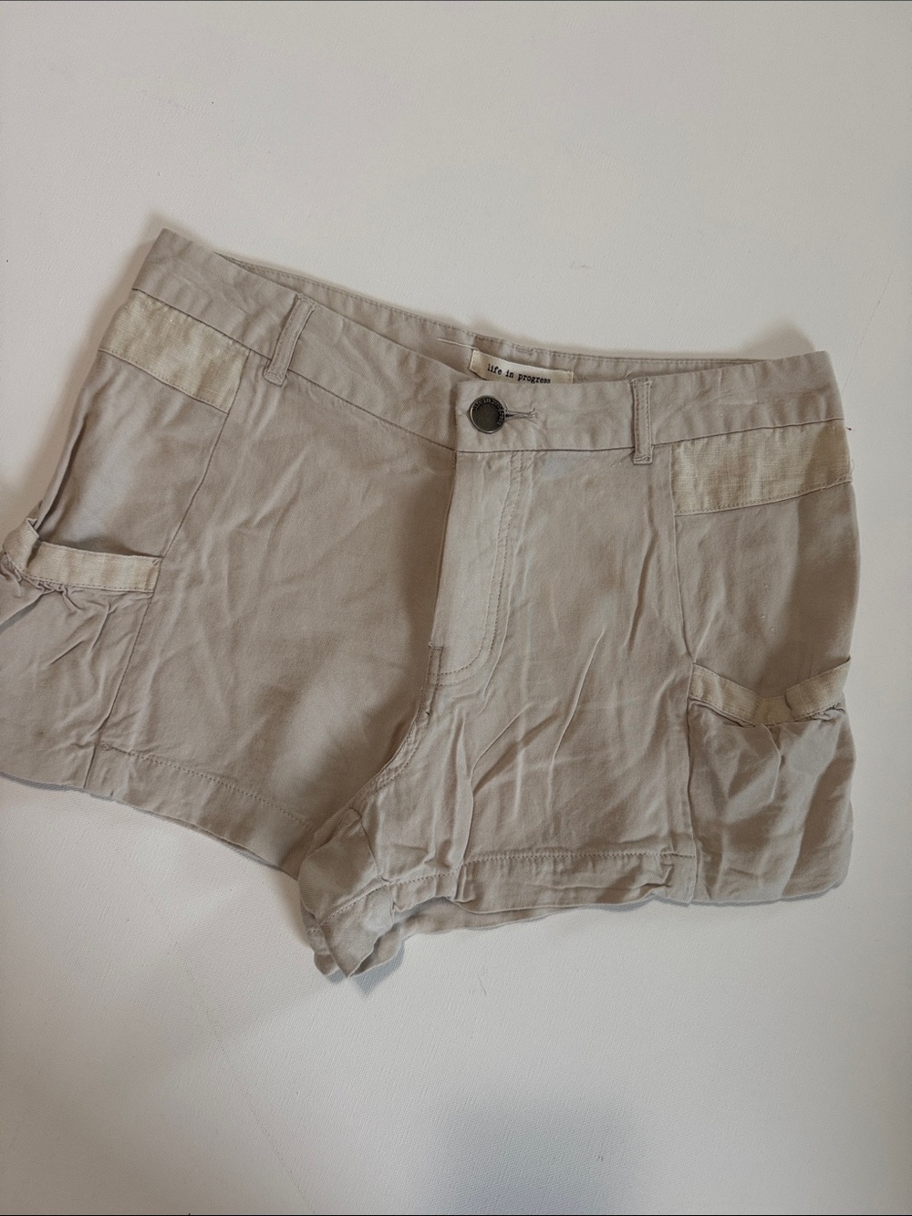 life in progress Beige Utility Cargo Shorts